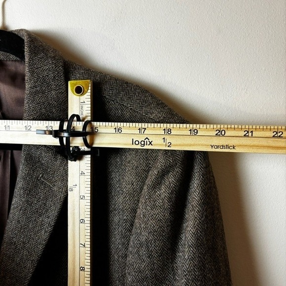 Mens‎ J Crew 44L Wool Blend Herringbone Blazer Sport Jacket Brown Two Button - Picture 8 of 13